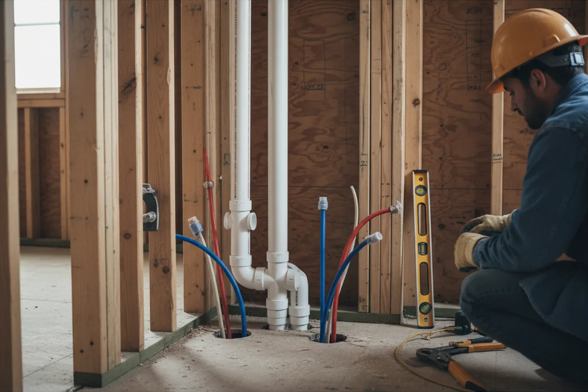 Drain and supply rough-in during Garbage Disposal Repair in Bloomington