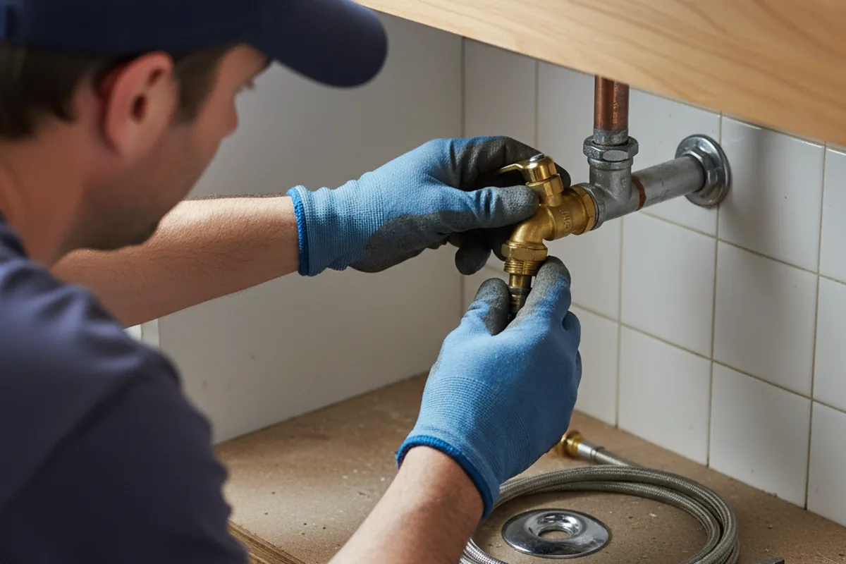 Shutoff valve and fitting work during Well Pump Repair in Bloomington
